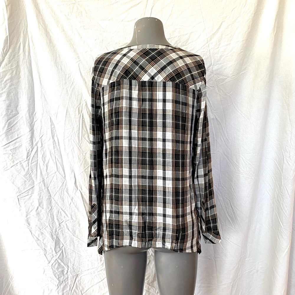 J.Jill Long Sleeve Plaid Button Down Top, Size XS, Loose Flowy Fit - Picture 7 of 10